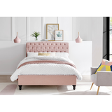 Lia Pink Fabric Bed Frame - FurniComp