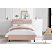 Lia Pink Fabric Bed Frame - FurniComp