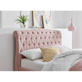 Lia Pink Fabric Bed Frame - FurniComp