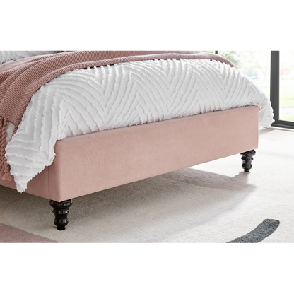 Lia Pink Fabric Bed Frame - FurniComp