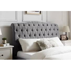 Lia Light Grey Fabric Bed Frame - FurniComp