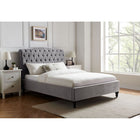 Lia Light Grey Fabric Bed Frame - FurniComp