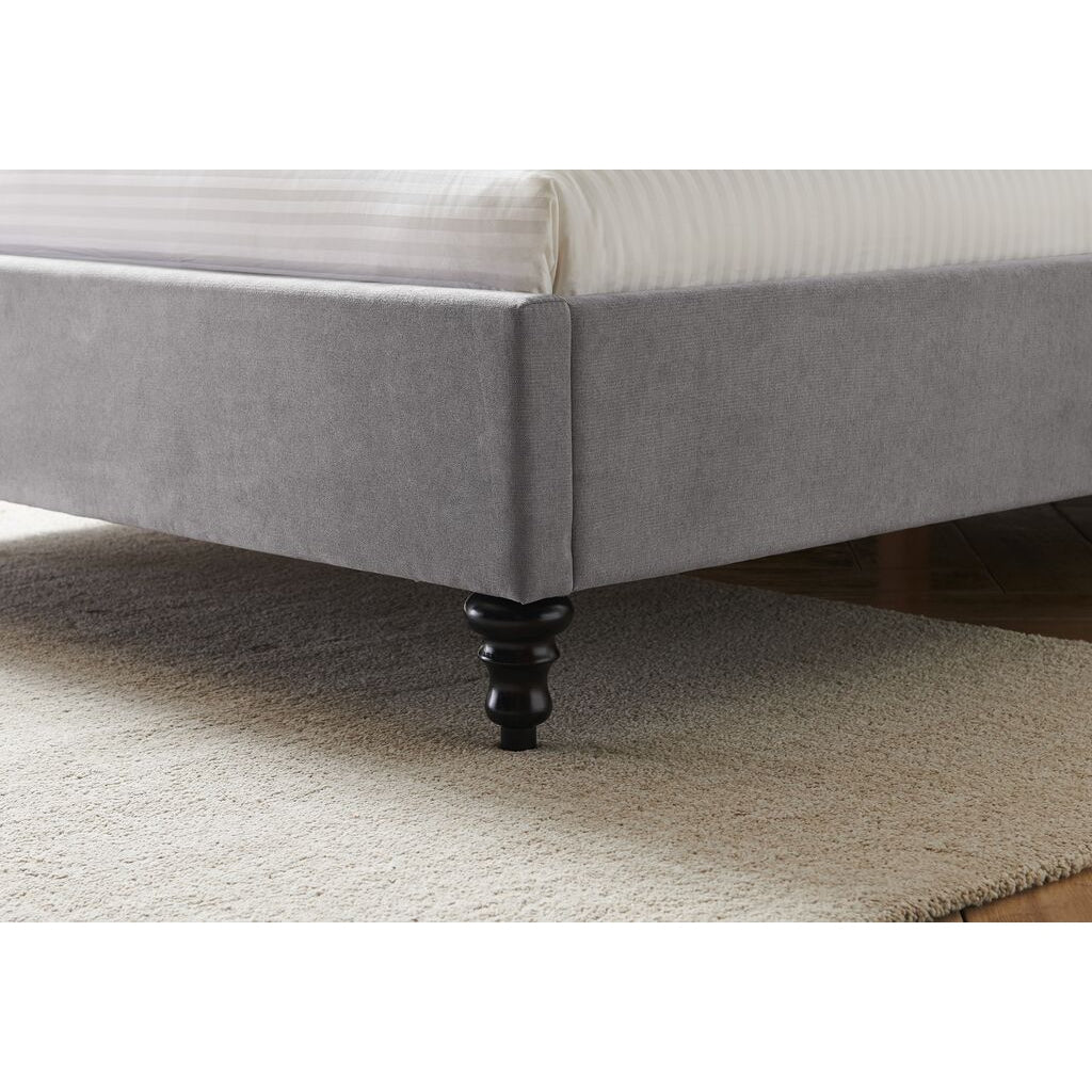 Lia Light Grey Fabric Bed Frame - FurniComp