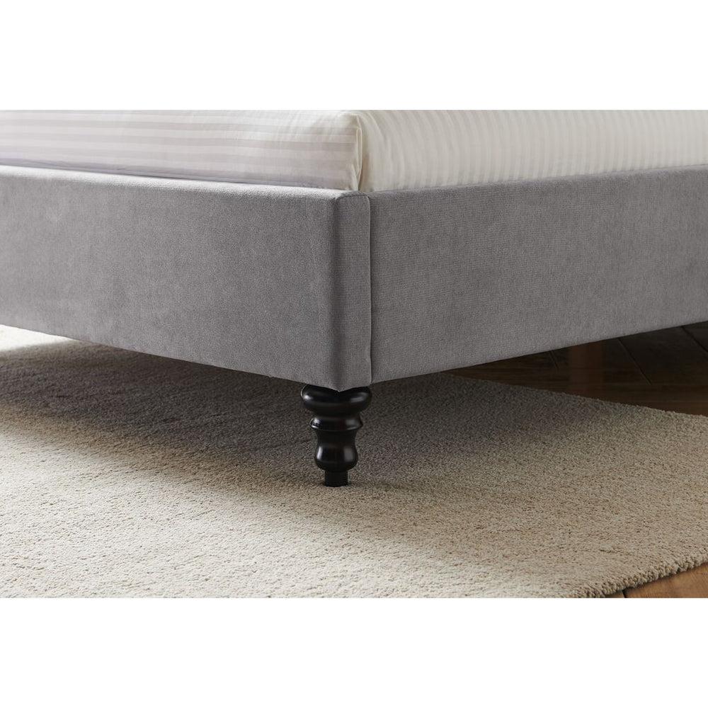Lia Light Grey Fabric Bed Frame - FurniComp