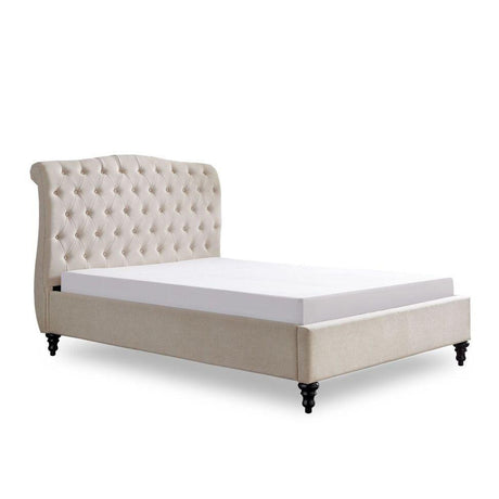 Lia Natural Fabric Bed Frame - FurniComp