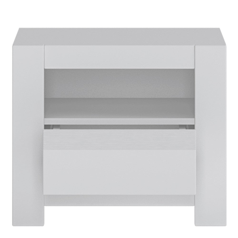 Lloyd White Oak 1 Drawer Bedside - FurniComp