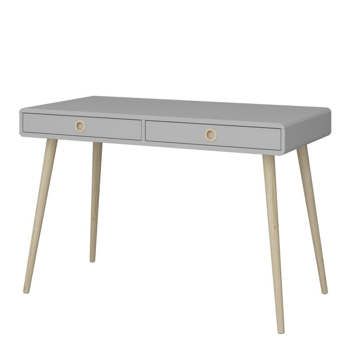 London 2 Drawer Grey Standard Desk - FurniComp