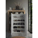 Lorenzo Natural Oak & High White Gloss Shoe Storage Cabinet - FurniComp