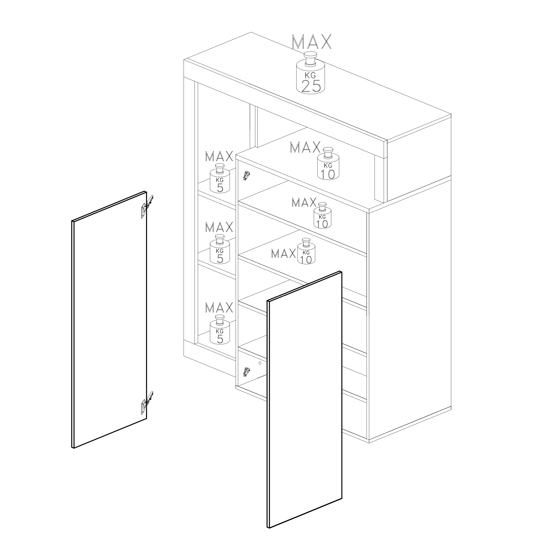 Lorenzo Natural Oak & High White Gloss Shoe Storage Cabinet - FurniComp