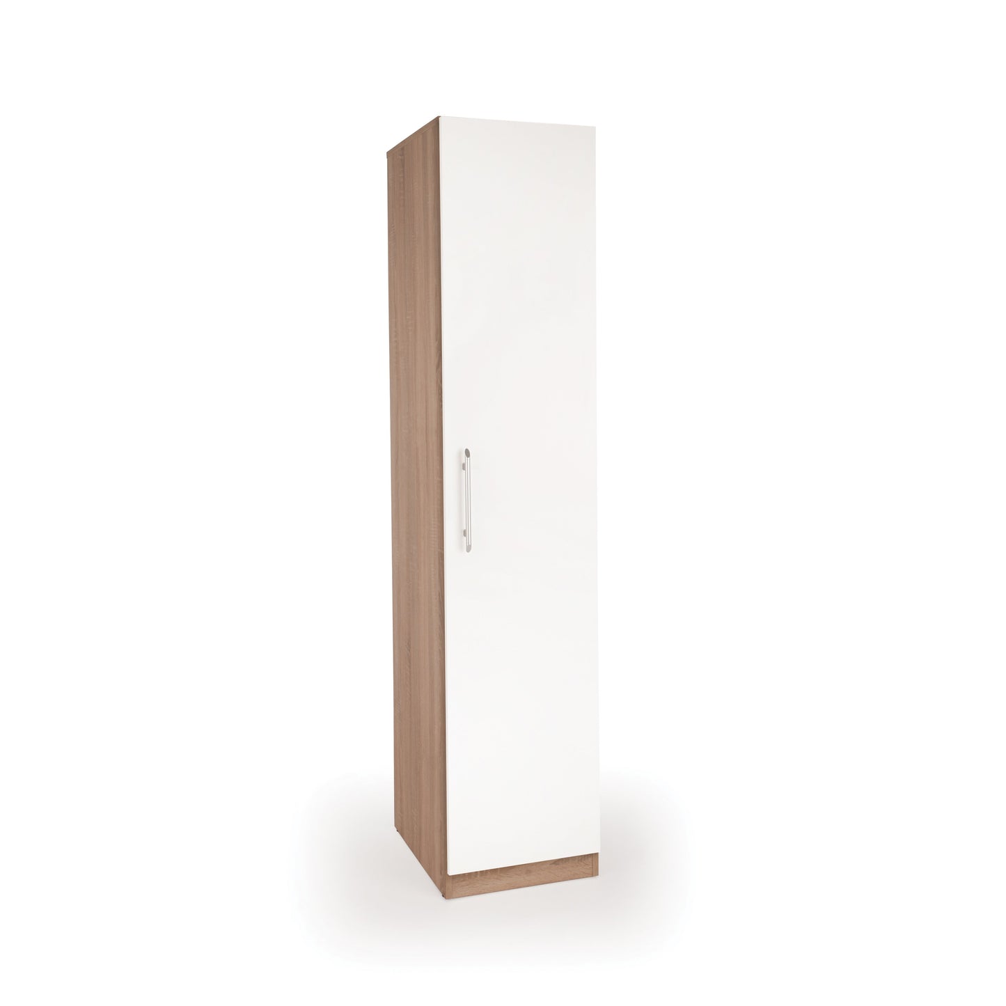 Louise Oak and White 1 Door Wardrobe - FurniComp