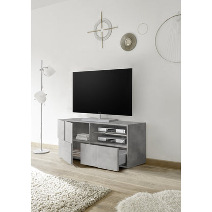 Lyon 1 Door 1 Drawer Small Concrete Grey TV Unit - FurniComp