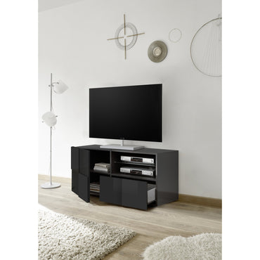 Lyon 1 Door 1 Drawer Small Grey Gloss TV Unit - FurniComp