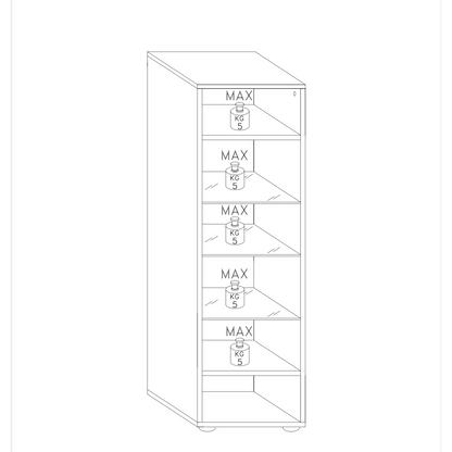 Lyon Tall 1 Door White Gloss Glass Display Cabinet - FurniComp