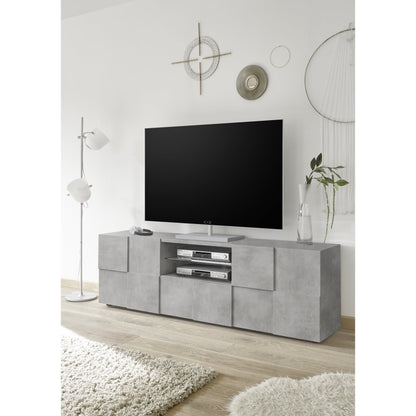 Lyon 2 Door 1 Drawer Large Concrete Grey TV Unit - FurniComp