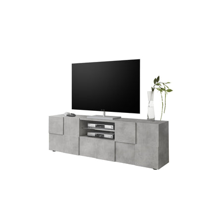 Lyon 2 Door 1 Drawer Large Concrete Grey TV Unit - FurniComp