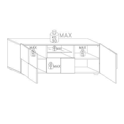 Lyon 2 Door 1 Drawer Large Concrete Grey TV Unit - FurniComp