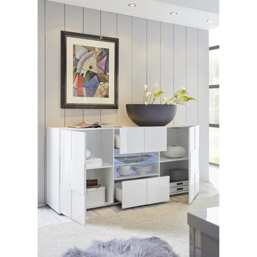 Lyon 2 Door 2 Drawer Grey Gloss Sideboard - FurniComp