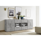 Lyon 2 Door 4 Drawer Large Concrete Grey Sideboard - FurniComp