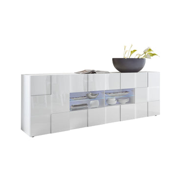 Lyon 2 Door 4 Drawer Large White Gloss Sideboard - FurniComp