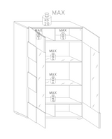 Lyon 2 Door White Gloss Glass Display Cabinet - FurniComp