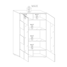 Lyon 2 Door Grey Gloss Glass Display Cabinet - FurniComp