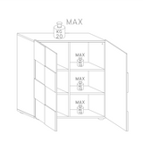 Lyon 2 Door White Gloss Tall Sideboard/Highboard - FurniComp