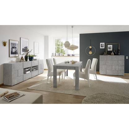 Lyon 3 Door Concrete Grey Sideboard - FurniComp