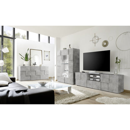 Lyon 2 Door 2 Drawer Concrete Grey Sideboard - FurniComp