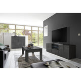 Lyon 2 Door 4 Drawer Large Grey Gloss Sideboard - FurniComp