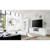 Lyon 2 Door 4 Drawer Large White Gloss Sideboard - FurniComp