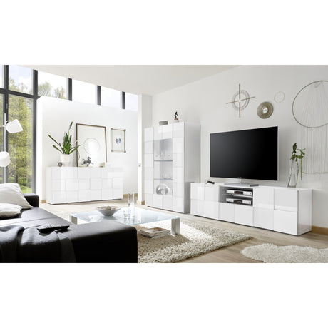 Lyon 2 Door 4 Drawer Large White Gloss Sideboard - FurniComp