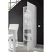 Lyon Tall 1 Door White Gloss Glass Display Cabinet - FurniComp