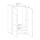 Lyon White Gloss Tall Narrow Shallow Depth Hallway Wardrobe - FurniComp