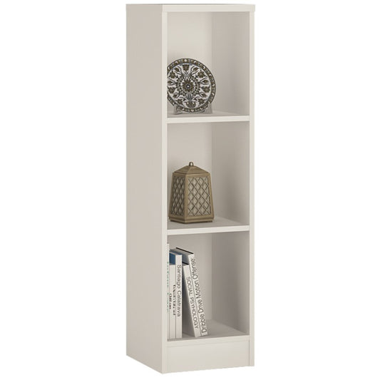 Lyra Pearl White Medium Narrow Bookcase - FurniComp