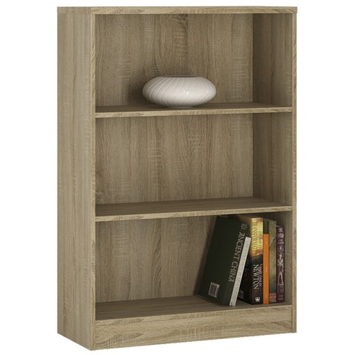 Lyra Sonoma Oak Medium Wide Bookcase - FurniComp