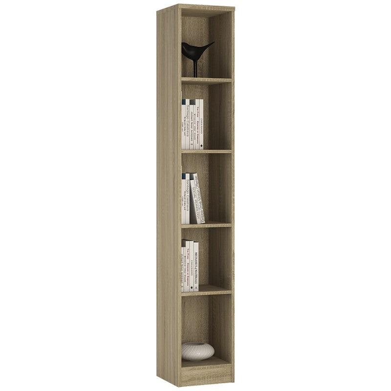 Lyra Sonoma Oak Tall Narrow Bookcase - FurniComp