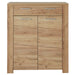 Madrid 1 Drawer 2 Door Oak Shoe Cabinet - FurniComp