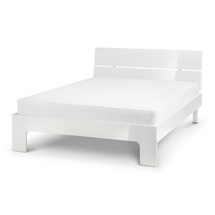 Marine White High Gloss Bed - FurniComp