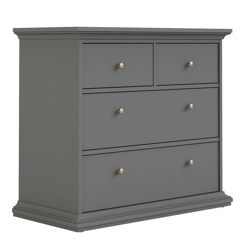 Marseille Matt Grey 4 Drawer Chest of Drawer - FurniComp