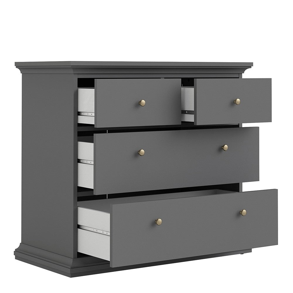 Marseille Matt Grey 4 Drawer Chest of Drawer - FurniComp