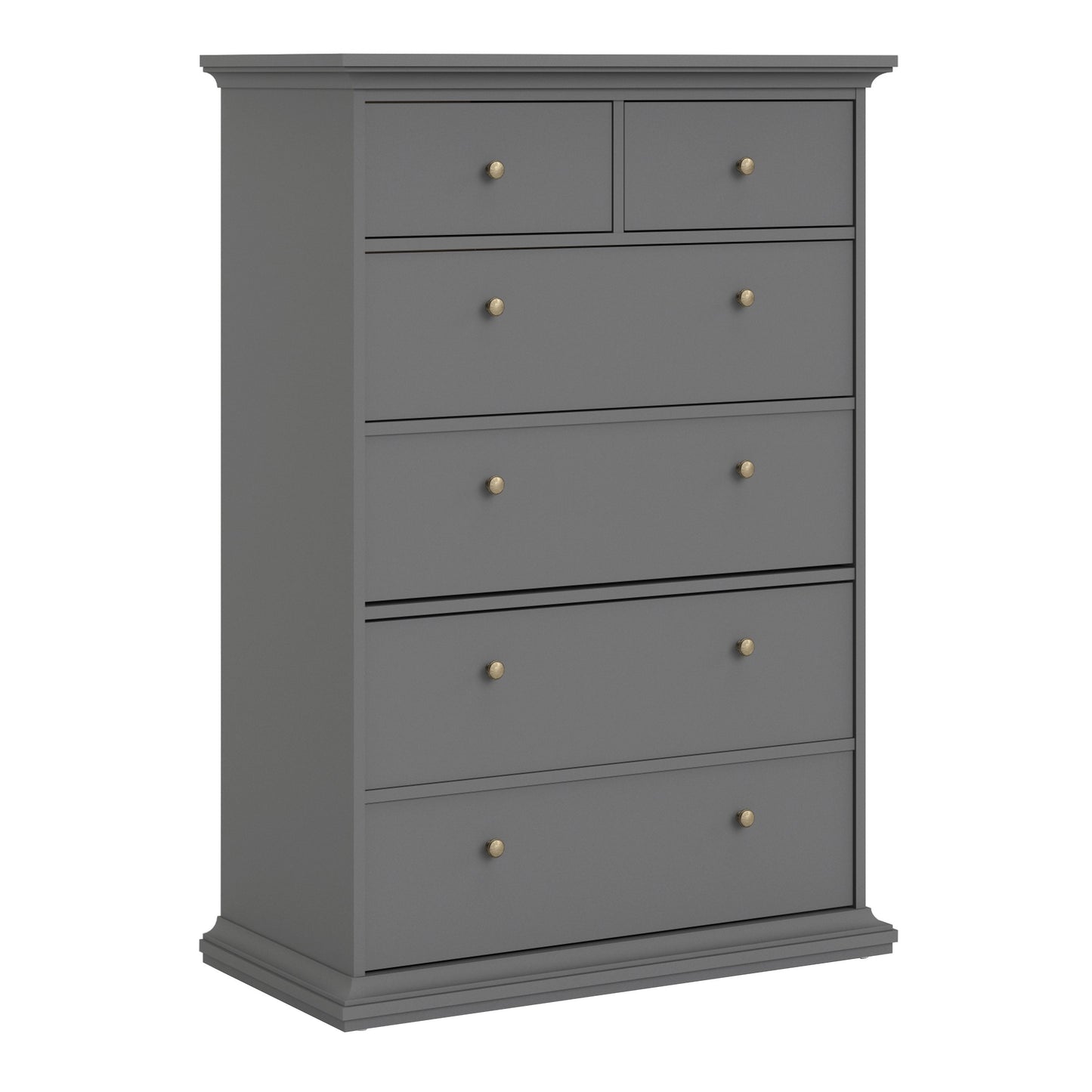 Marseille Matt Grey 6 Drawer Chest of Drawer - FurniComp