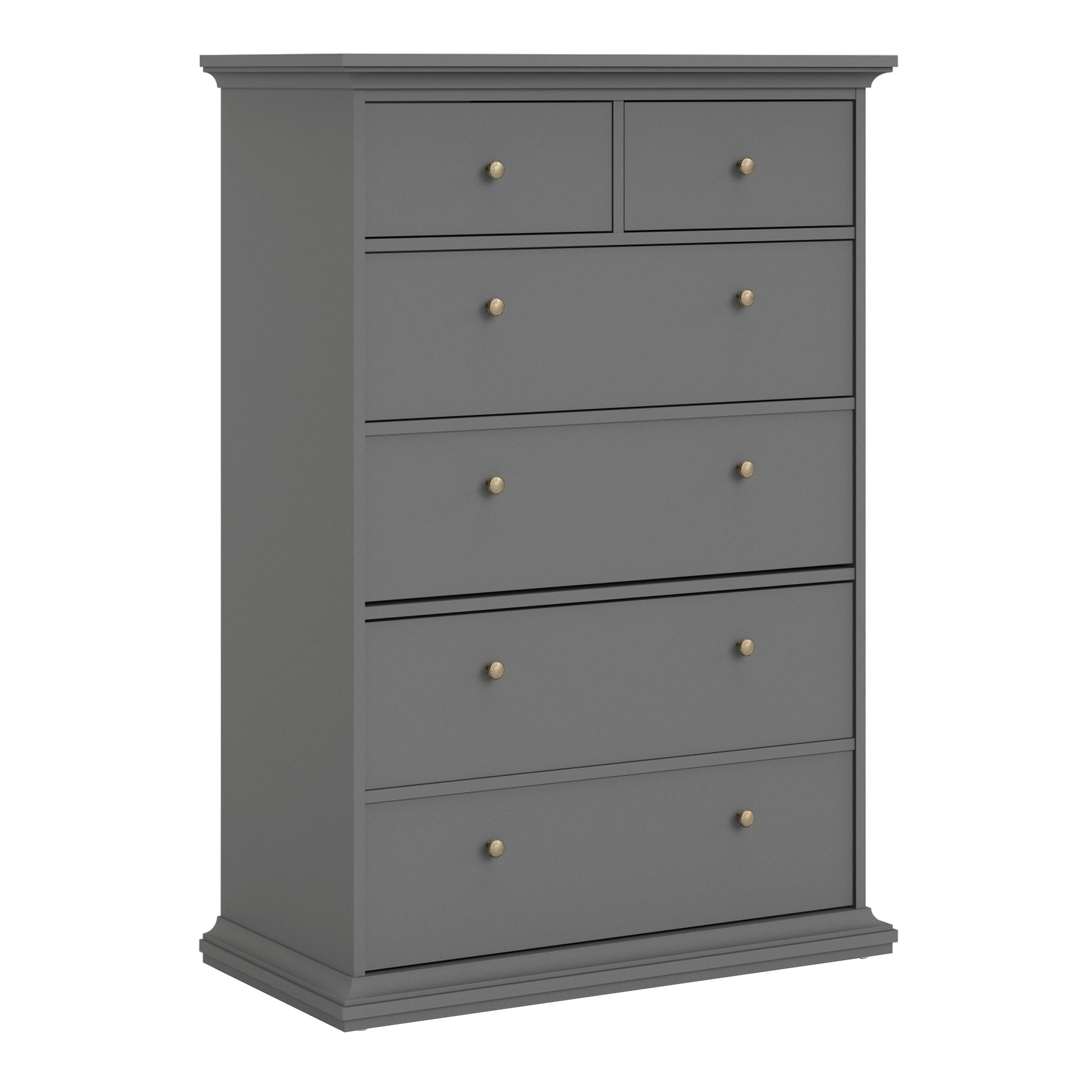 Marseille Matt Grey 6 Drawer Chest of Drawer - FurniComp