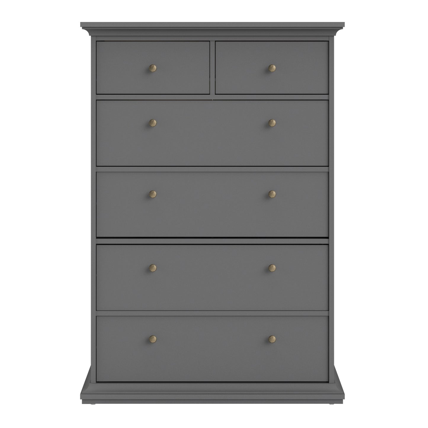 Marseille Matt Grey 6 Drawer Chest of Drawer - FurniComp