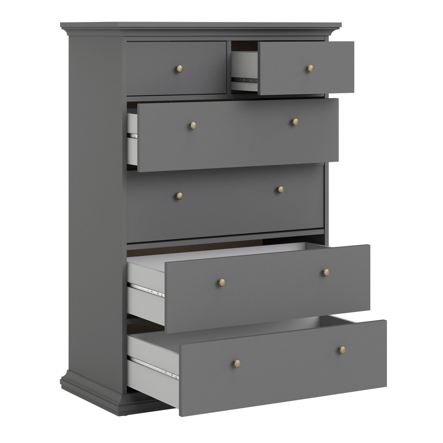 Marseille Matt Grey 6 Drawer Chest of Drawer - FurniComp