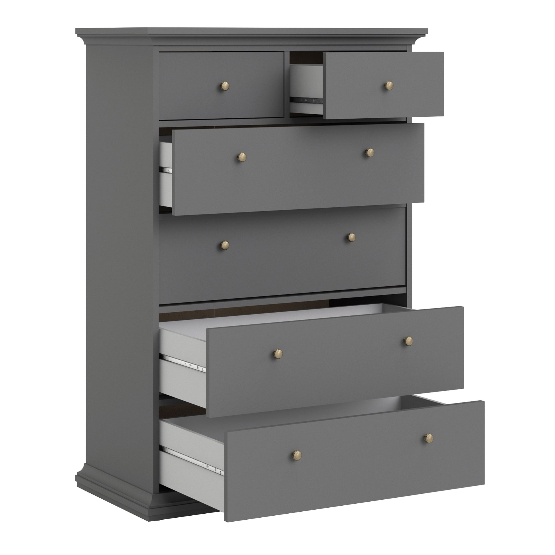 Marseille Matt Grey 6 Drawer Chest of Drawer - FurniComp