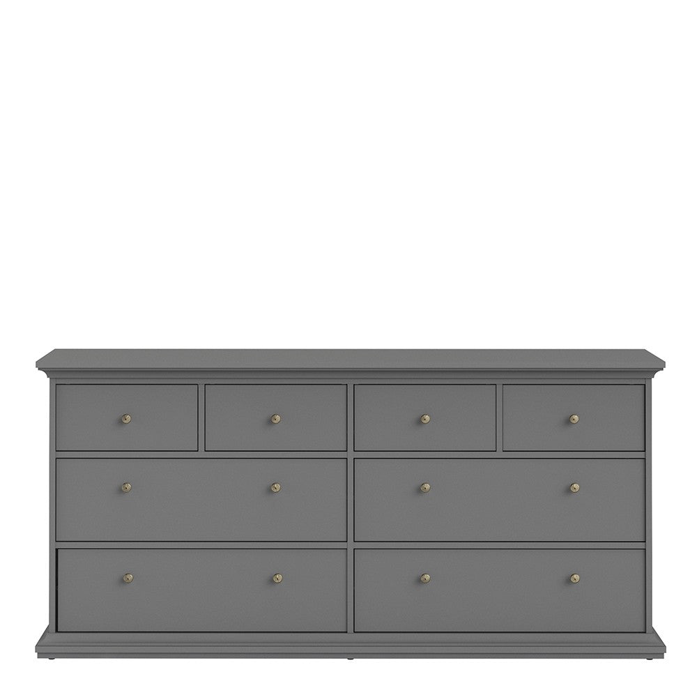 Marseille Matt Grey 8 Drawer Chest of Drawer - FurniComp