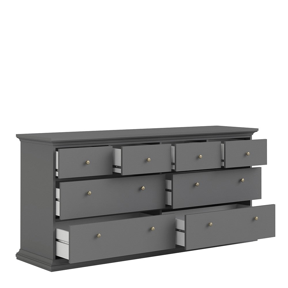 Marseille Matt Grey 8 Drawer Chest of Drawer - FurniComp