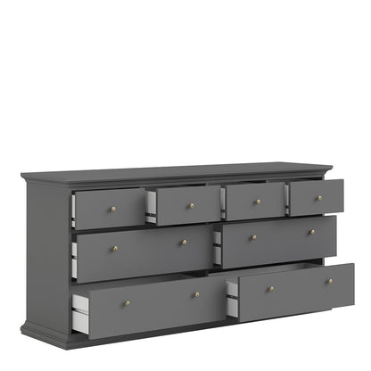 Marseille Matt Grey 8 Drawer Chest of Drawer - FurniComp