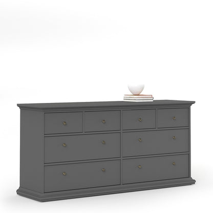 Marseille Matt Grey 8 Drawer Chest of Drawer - FurniComp