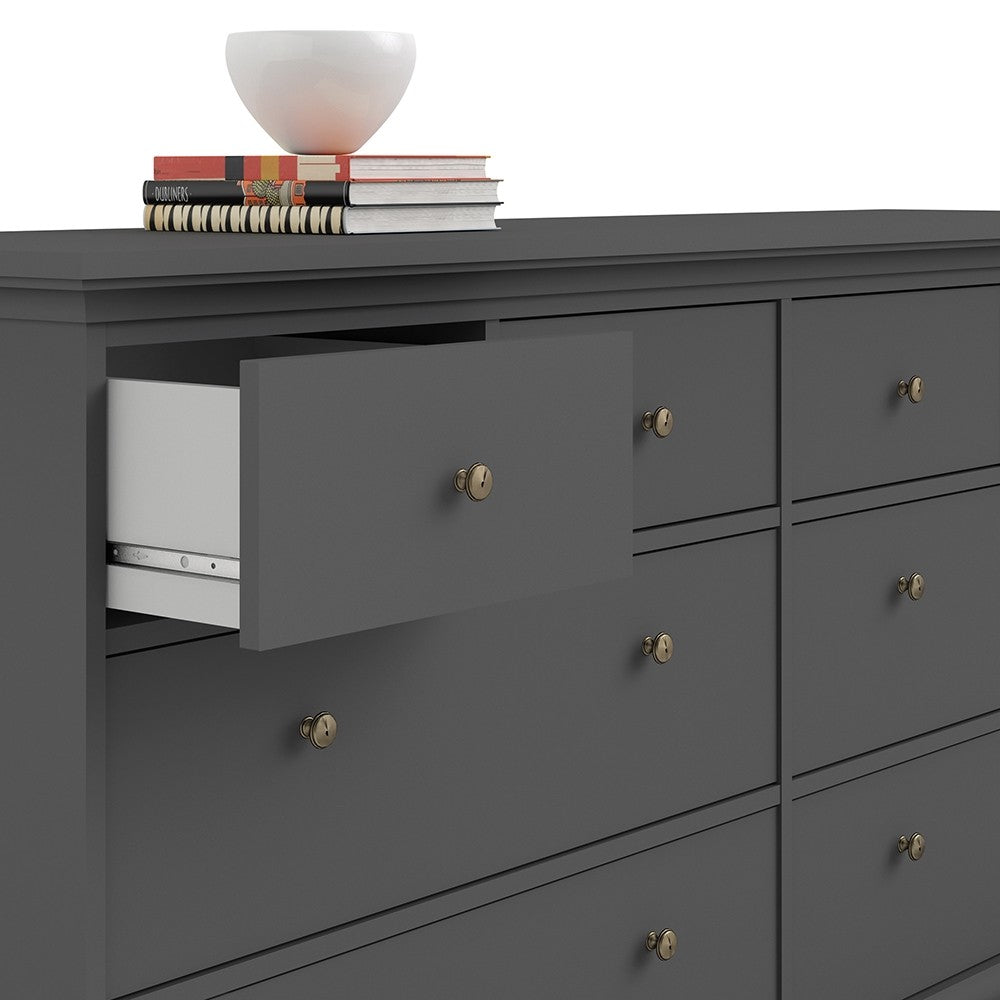 Marseille Matt Grey 8 Drawer Chest of Drawer - FurniComp